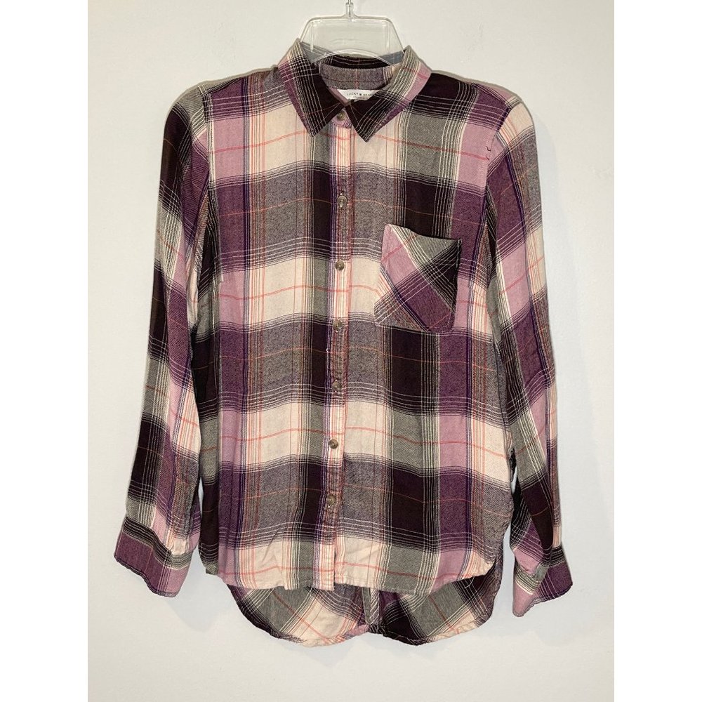 Lucky Brand‎ Plaid Button Front Shirt Womens sz Small